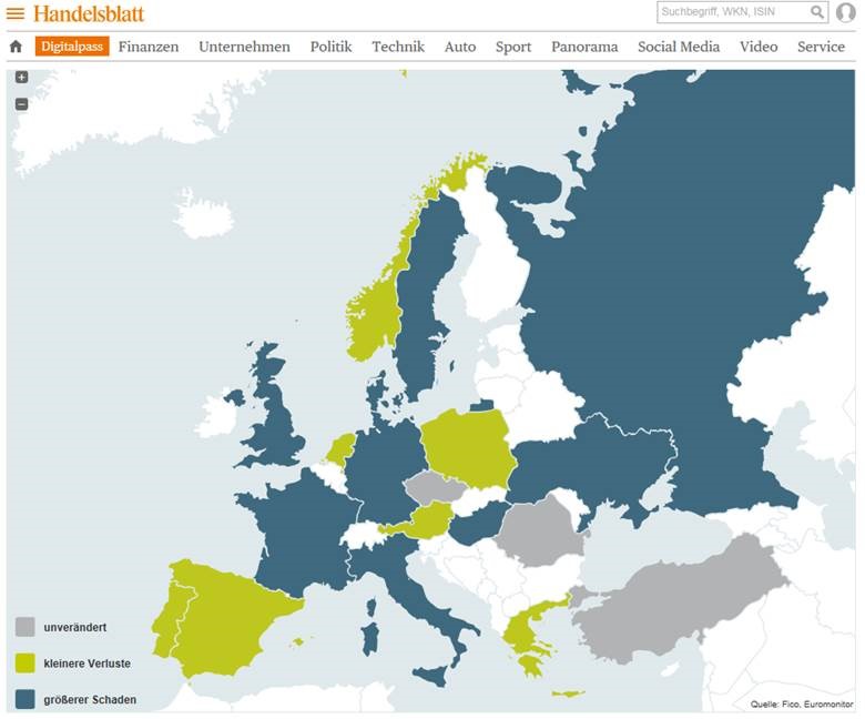 Fraud map on Handelsblatt site