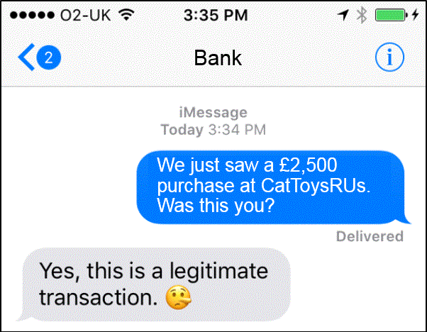 Are Your Fraud Alert Replies Being Spoofed? Spoof SMS reply Are Your Fraud Alert Replies Being Spoofed?