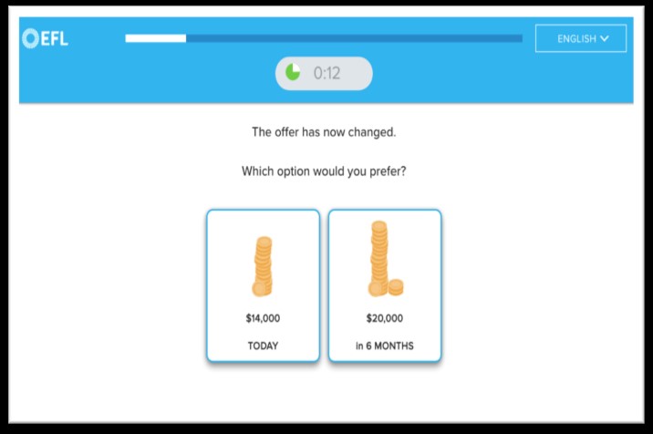 Screen from EFL test