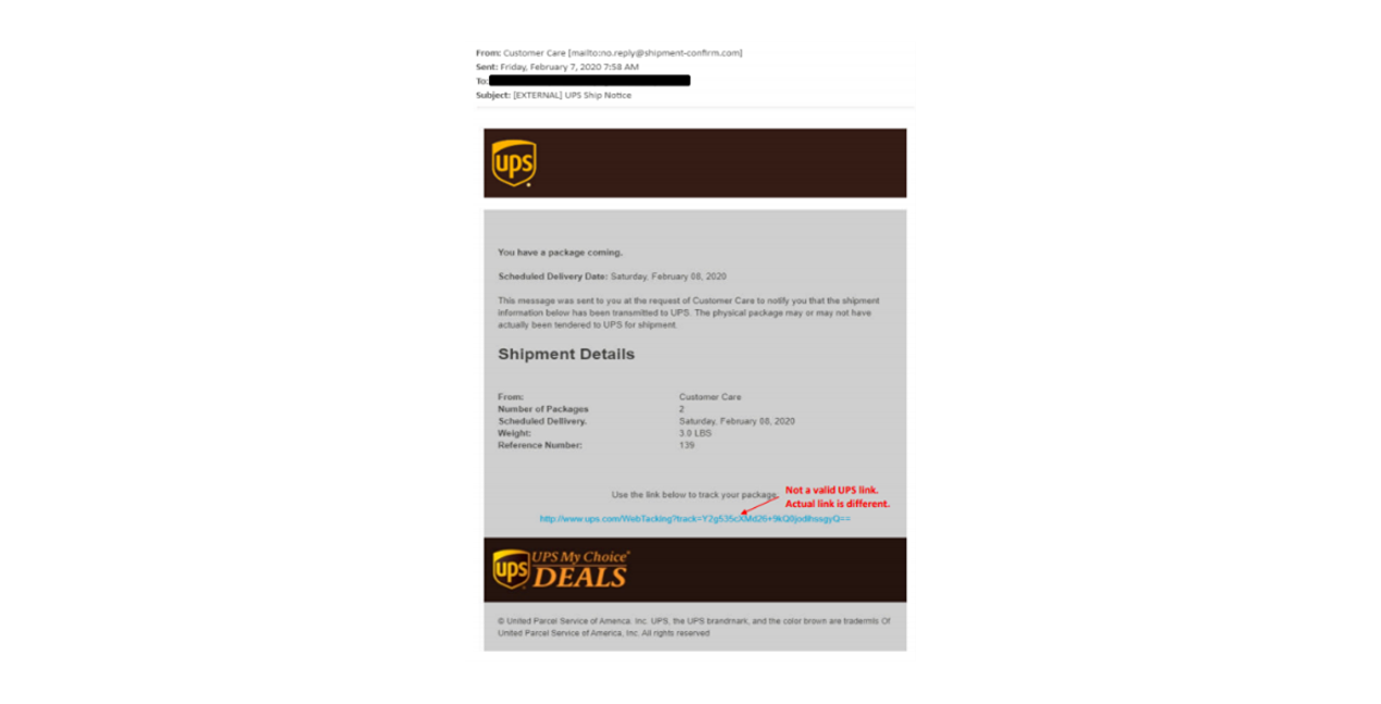 UPS scam image
