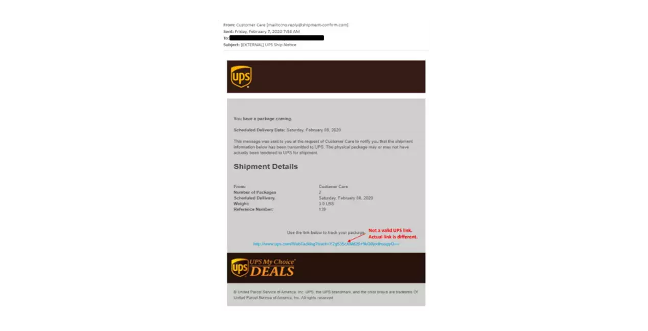 Example from FedEx Recognize & Report Fraud page
