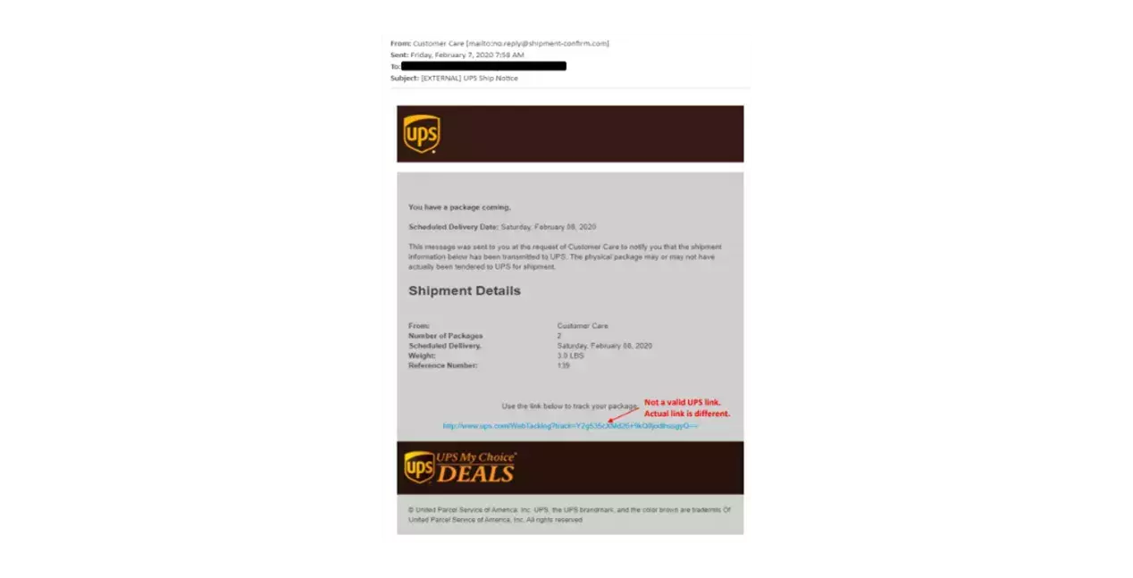 UPS scam image