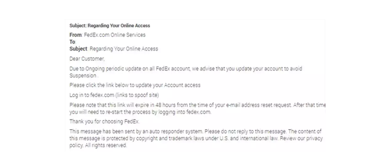 Scam email