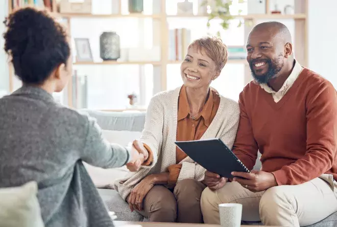 couple meeting with banker