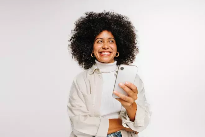 Woman Phone Thinking
