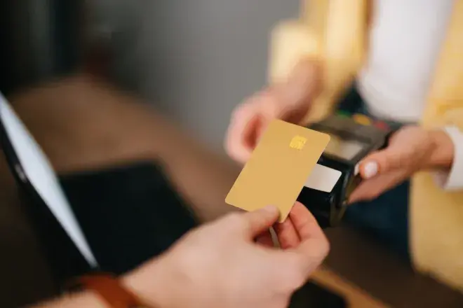 close up of credit card payment