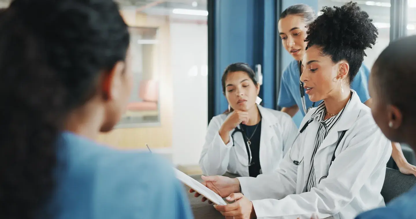 hospital workers having a meeting