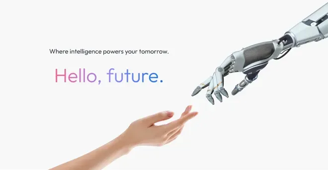 Human hand reaching to robot hand Human hand reaching to robot hand