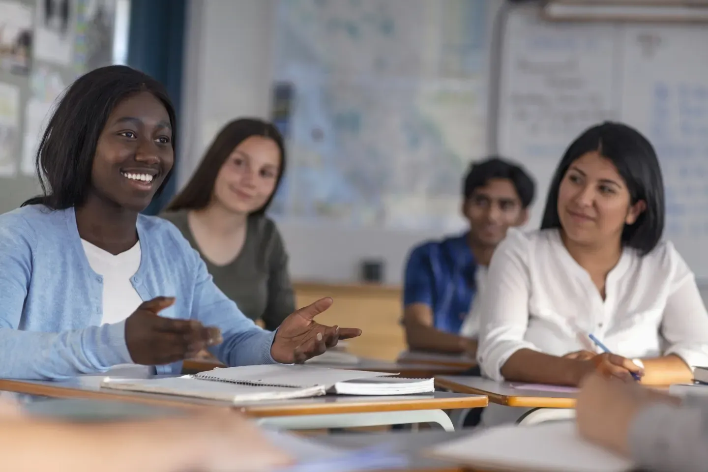 Group of students in classroom Group of students in classroom