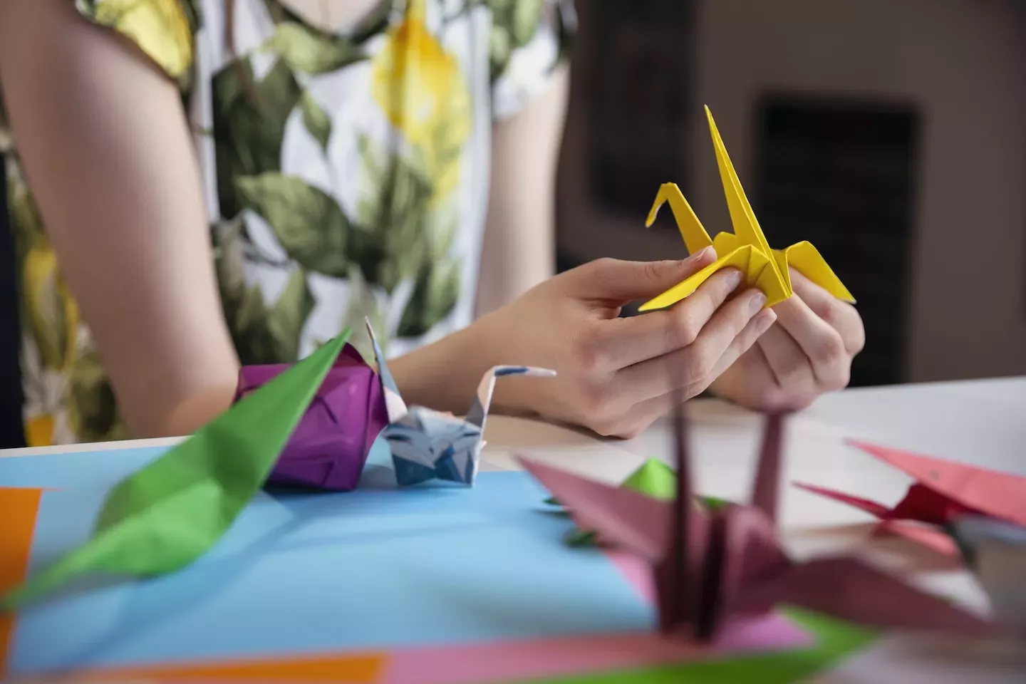 Construção de gruas de papel Construção de gruas de papel