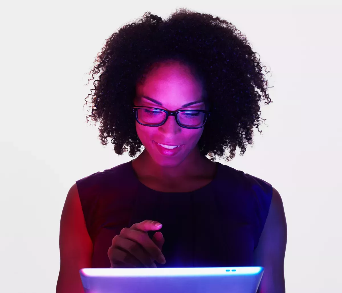 Frau mit iPad