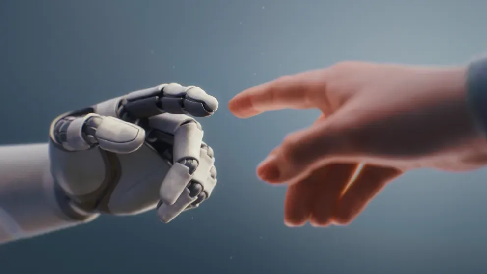 Robotic hand and human hand