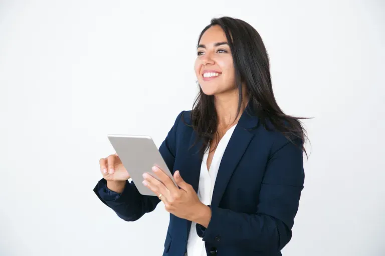 Frau mit Tablet Frau mit Tablet