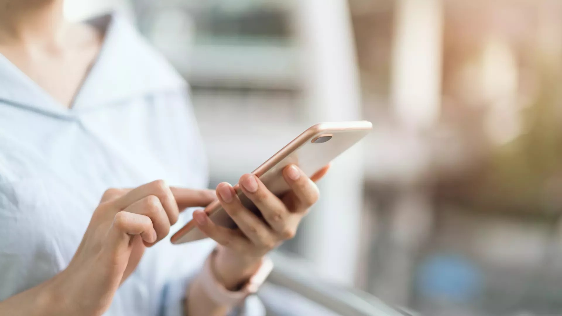 Person using a mobile phone