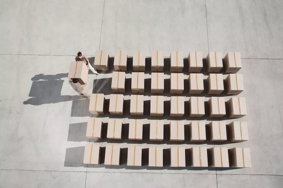 Cajas de envío de la cadena de suministro
