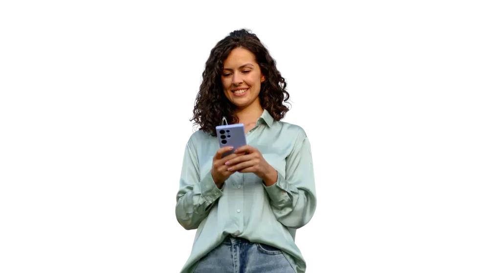 Mujer usando un teléfono