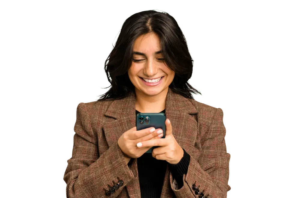 Mujer usando un teléfono