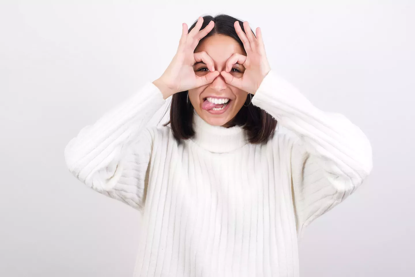 Mujer haciendo una cara graciosa Mujer haciendo una cara graciosa