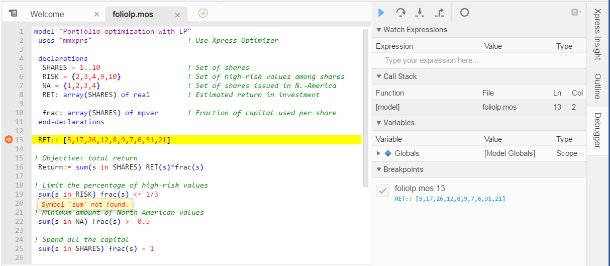 Debug run with breakpoint Chapi123/wbbreakpnt.png
