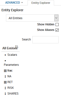 The Entity Explorer