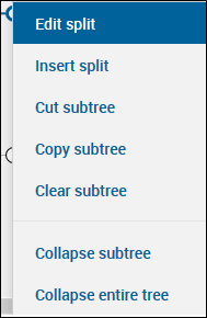 Decision Tree Edit Menu