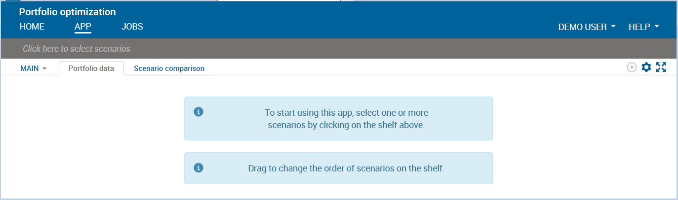 Xpress Insight Web Client after app loading Eval/xi48proj.png