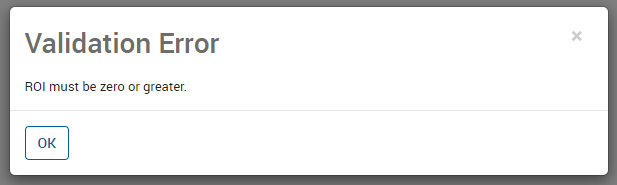 Validation Error Dialog