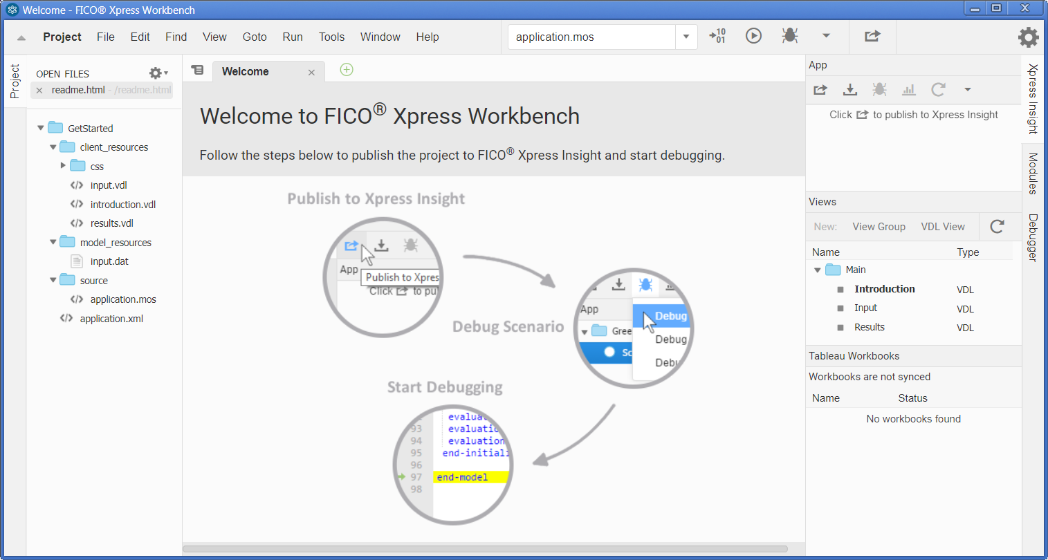Default Xpress Insight app template Chap9/wbappentry.png
