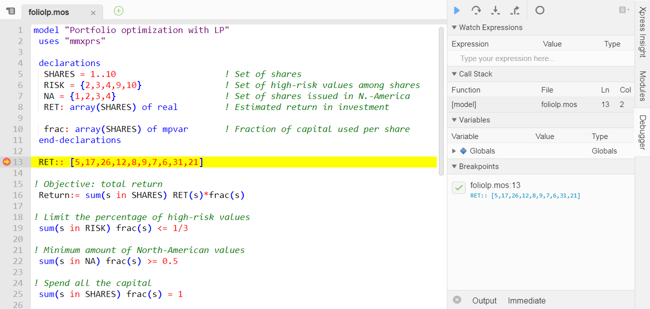 Debug run with breakpoint Chapi123/wbbreakpnt.png