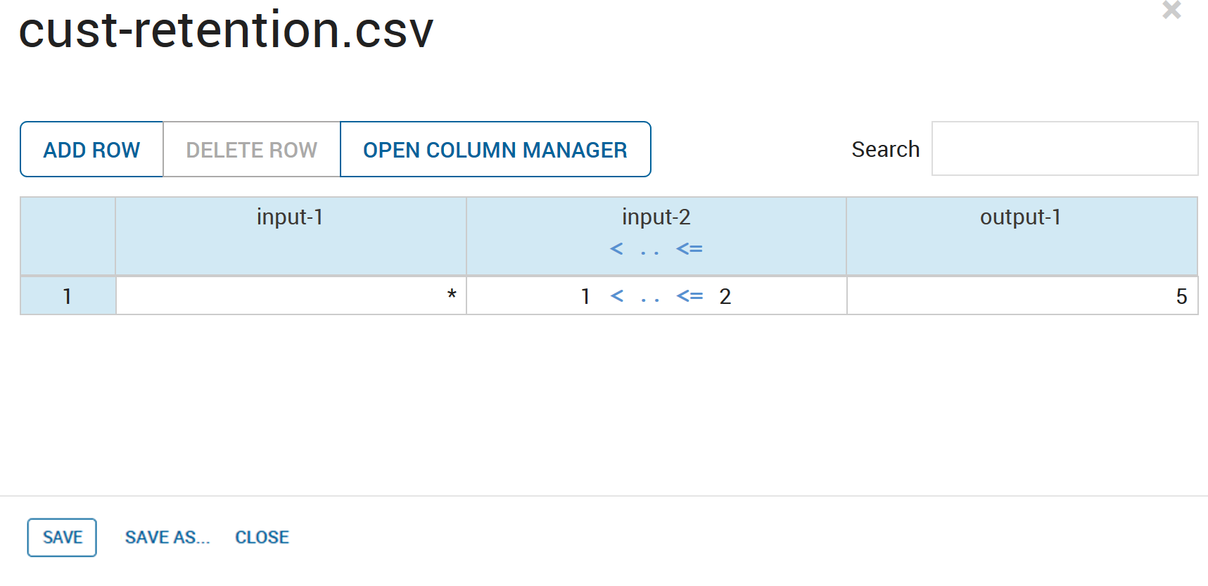 Adding a Decision Table Row