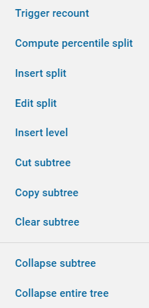 Decision Tree Edit Menu