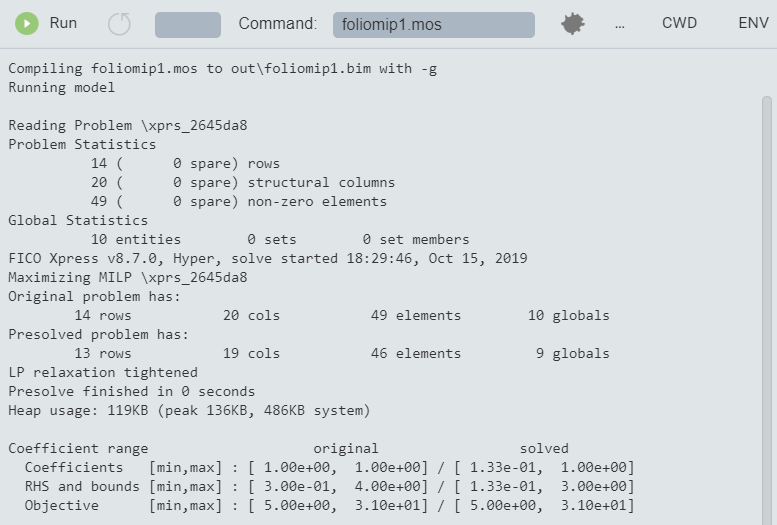 Solver log for MIP problem - part 1: statistics Chap45/wbmiplog1.png