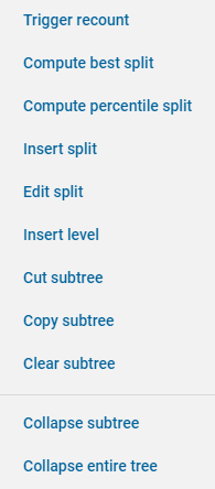 Decision Tree Edit Menu