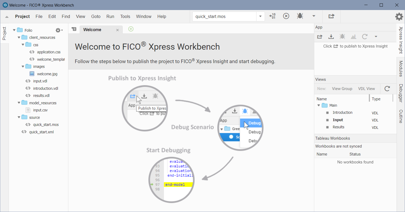 Default Xpress Insight app template Chap9/wbappentry.png