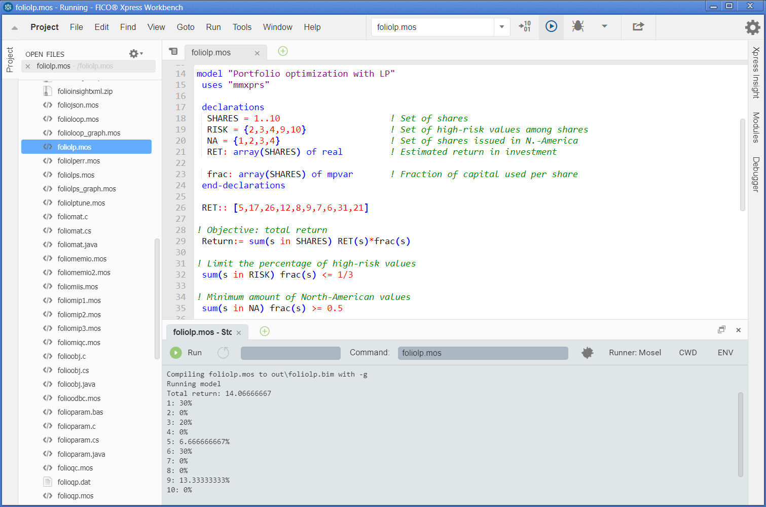 Workbench window after a model run Eval/gswb.png