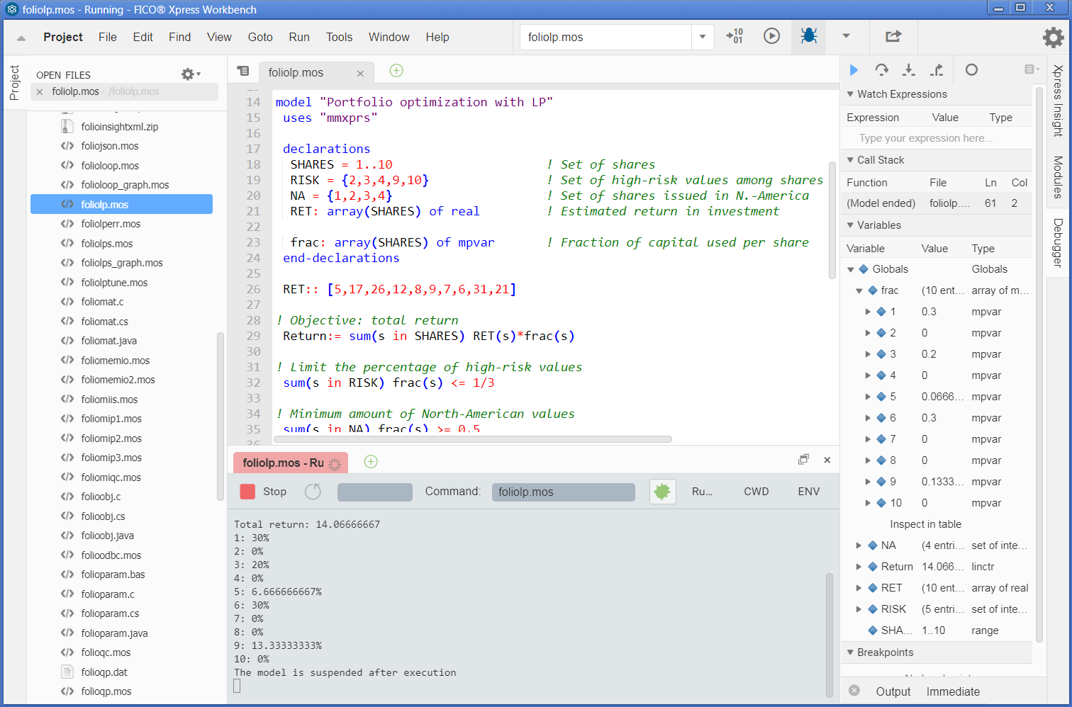 Workbench window with debugger display Eval/gswbdbg.png