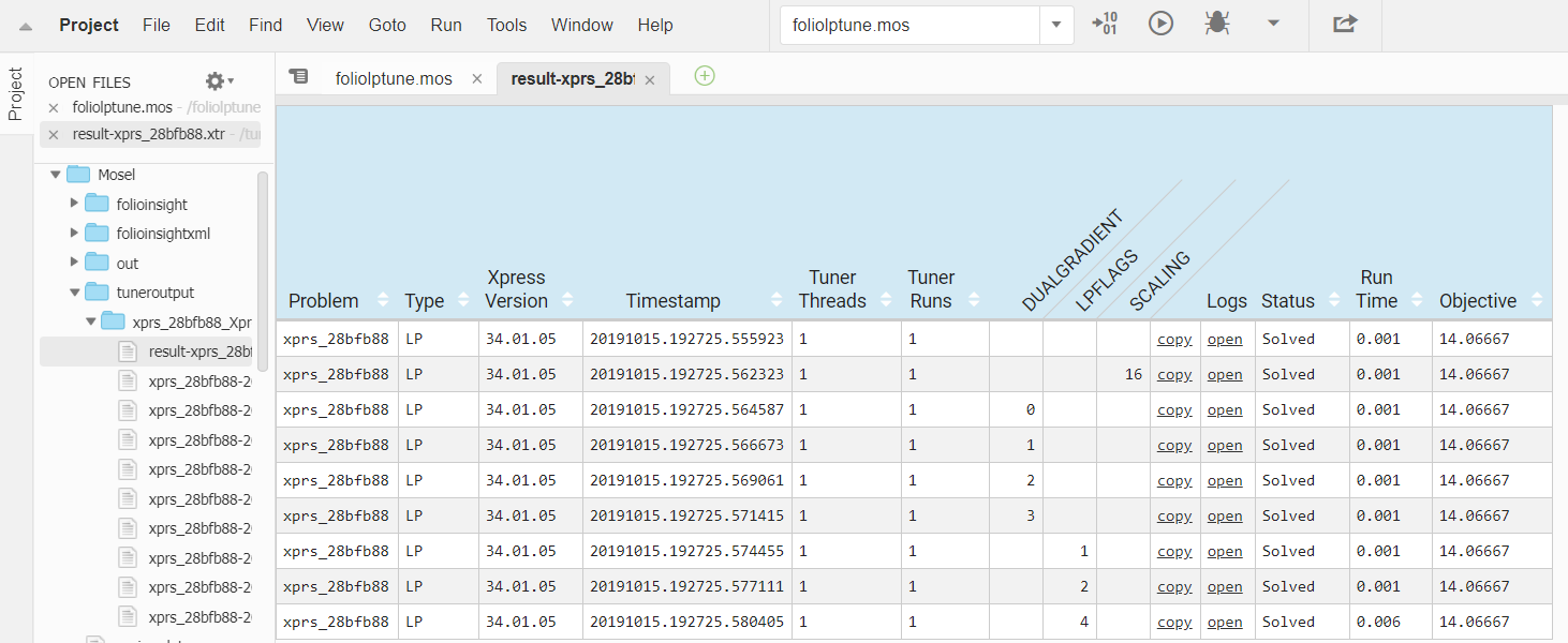 Tuner results display in Xpress Workbench Eval/wbtuneres.png