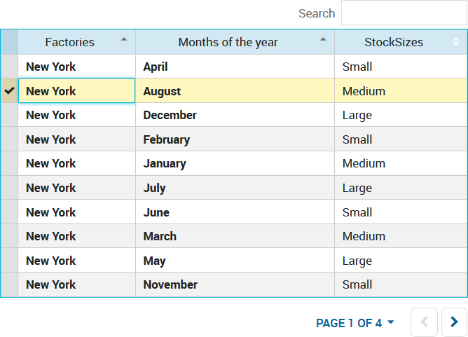Selecting a Table Row