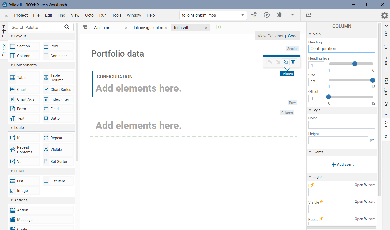 VDL view designer in Xpress Workbench Chap914/wbvdl5.png