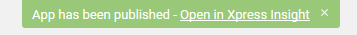 App Publish Success Message