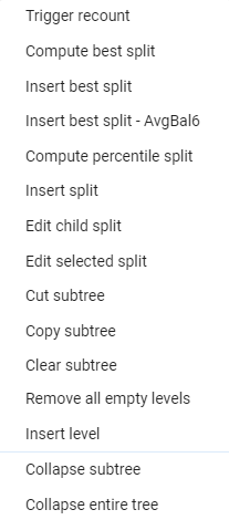 Decision Tree Edit Menu