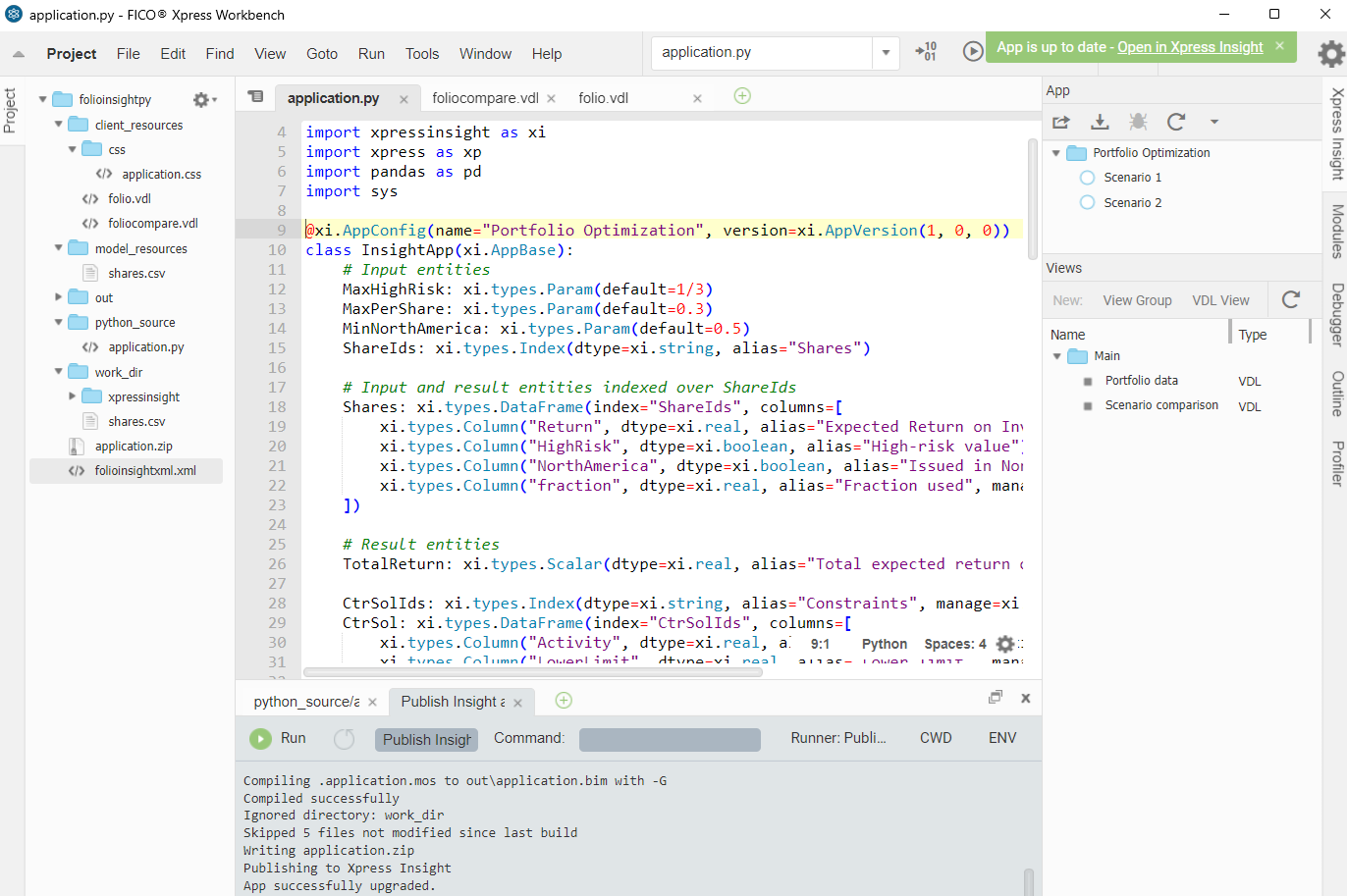 Deploying an app to Xpres Insight Chap914/portfinsdeplpy.png
