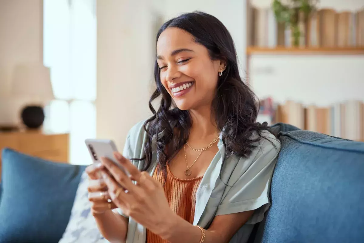 person looking at phone