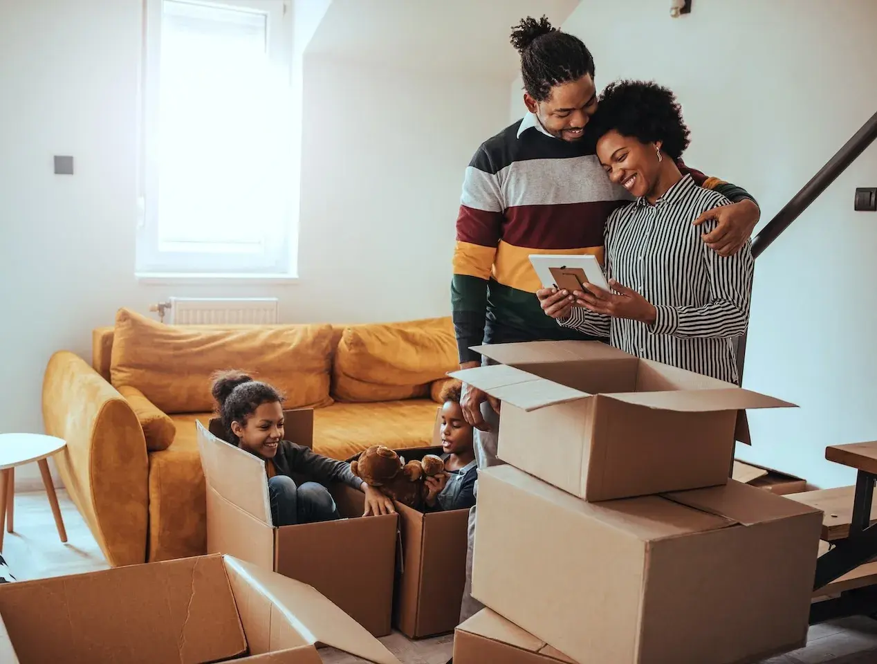 family moving into home