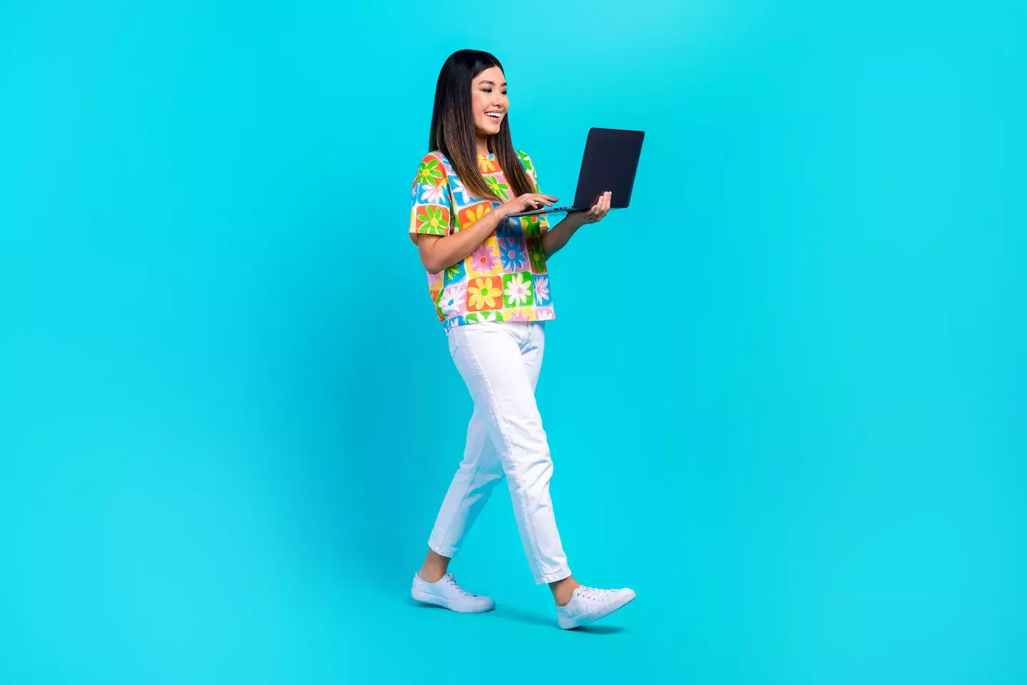 Woman using a laptop