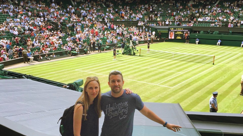 Anat Hoida at the tennis with her partner