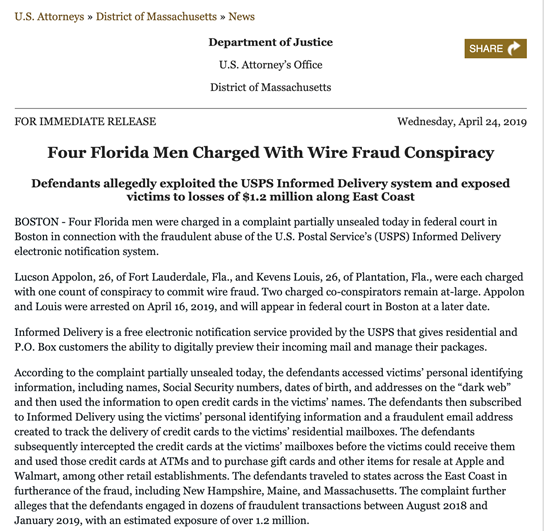 Report on Florida fraud scheme