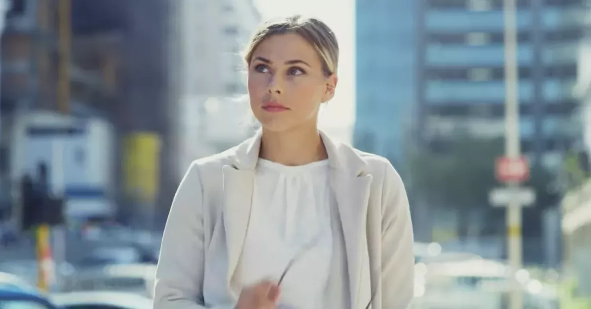 Digital Jane walking down the street