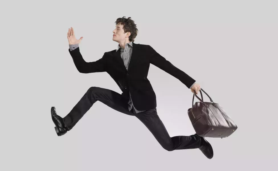 Business man jumping