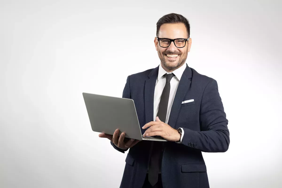 Businessman on laptop